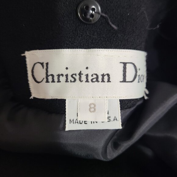 NWT CHRISTIAN DIOR Vintage Skirt & Blazer Suit Set Wool Gold Buttons Size 8 - Picture 16 of 16